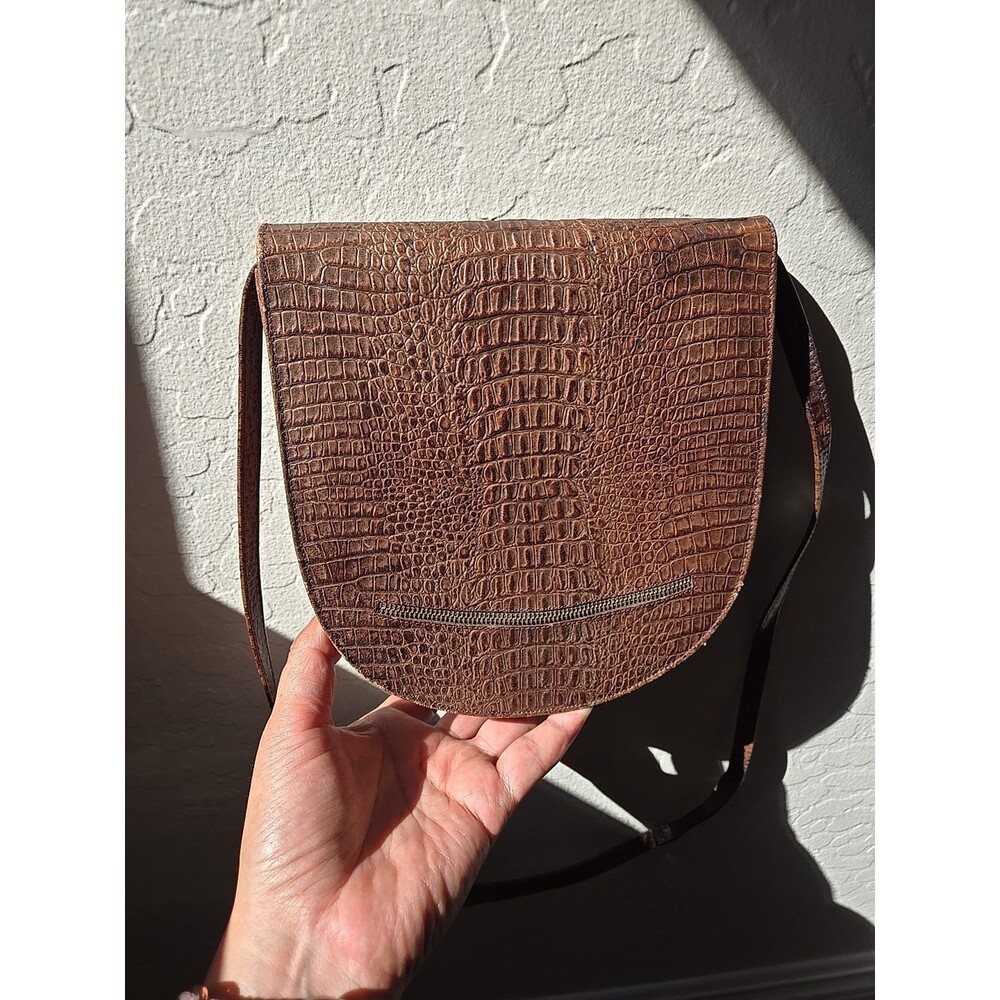 Vintage Sacha London Brown Textured Alligator Leather shoulder Bag